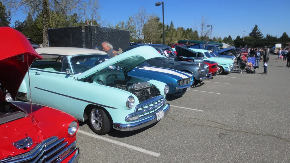A classic car on the show field at the Country Car Show in Aldergrove, BC