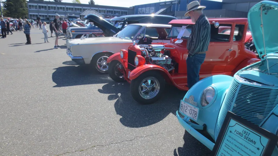 A vintage vehicle on display at the Country Car Show